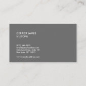 Modern Grey Night Owl Logo DJ, Band, Muzikant Visitekaartje (Achterkant)