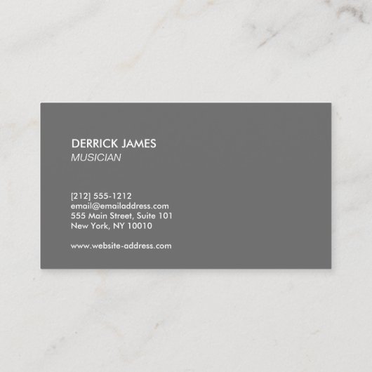 Modern Grey Night Owl Logo DJ, Band, Muzikant Visitekaartje (Achterkant)