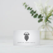 Modern Grey Night Owl Logo DJ, Band, Muzikant Visitekaartje (Staand voorkant)