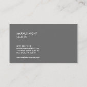 Modern Grey Night Owl Logo II DJ, Band, Muzikant Visitekaartje (Achterkant)