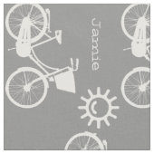 Modern Grey Pattern Sunshine Bicycle - Aangepast Stof (Close Up)