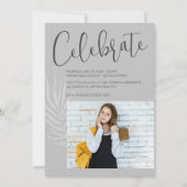 Modern Grey Photo Afstuderen Kaart (Voorkant)