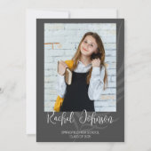 Modern Grey Photo Afstuderen Kaart (Achterkant)