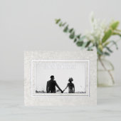 Modern Grey Photo Wedding Save the Date Folie Feestdagen Briefkaart (Staand Voorkant)