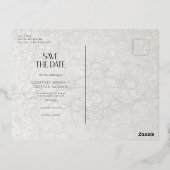 Modern Grey Photo Wedding Save the Date Folie Feestdagen Briefkaart (Achterkant)