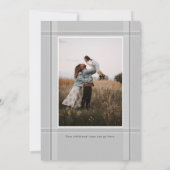 Modern Grey Plaid Foto Kerstvakantie Kaart (Achterkant)