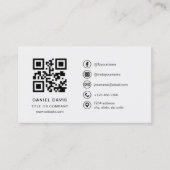 Modern Grey Professioneel Bedrijf Logo QR Code Visitekaartje (Voorkant)