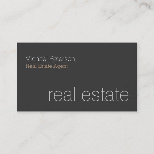 Modern Grey Real Estate Agent Visitekaartje (Voorkant)