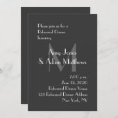 Modern Grey Rehearsal Dinner Invitation Kaart (Voorkant / Achterkant)