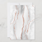 Modern Grey Roos Gold Agate Slate Black Wedding Kaart (Achterkant)