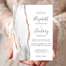 Modern Grey Roos Gold Agate Wedding