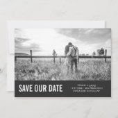 Modern Grey Save the Date with Photo (Voorkant)