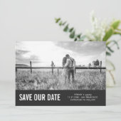 Modern Grey Save the Date with Photo (Staand voorkant)