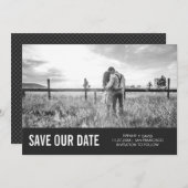 Modern Grey Save the Date with Photo (Voorkant / Achterkant)