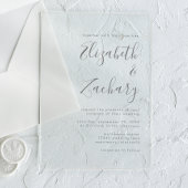 Modern Grey Script Wedding Invitation Acryl Uitnodigingen