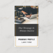 Modern Grey Signature Script Notional Lawyer Foto Visitekaartje (Achterkant)