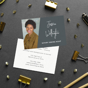 Modern Grey Signature Script Notional Lawyer Foto Visitekaartje