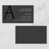Modern Grey Simple Plain Architect Visitekaartje (Voorkant / Achterkant)