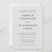 Modern Grey Simple Typography Wedding Kaart (Voorkant)