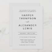 Modern Grey Simple Typography Wedding Kaart (Voorkant / Achterkant)