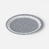  Modern Grey Snowflakes patroon Papieren Bordje (Gekanteld)