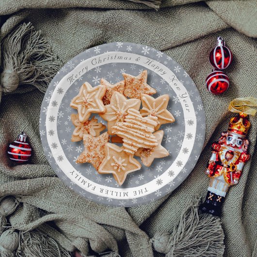  Modern Grey Snowflakes patroon Papieren Bordje