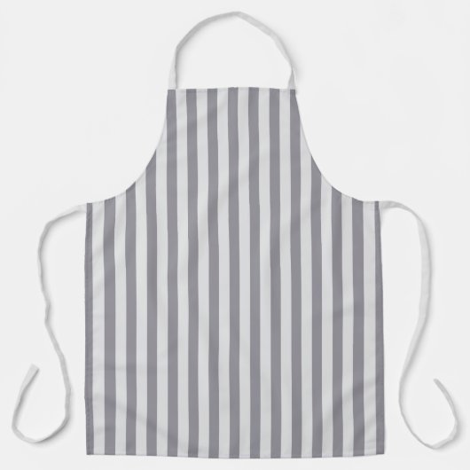 Modern Grey Stripe BBQ Kitchen Chef Apron Schort (Voorkant)