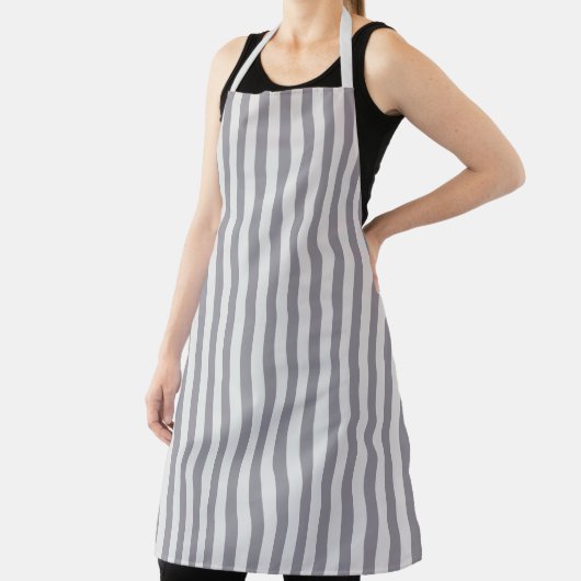Modern Grey Stripe BBQ Kitchen Chef Apron Schort (Insitu)