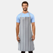Modern Grey Stripe BBQ Kitchen Chef Apron Schort (Gedragen)