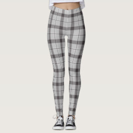 Modern Grey Tartan Patroon Leggings