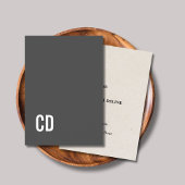 Modern Grey Texture Beige Bold White Monogram Visitekaartje