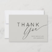 Modern Grey Thank You Bridal Shower Bedankkaart (Voorkant)