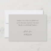 Modern Grey Thank You Bridal Shower Bedankkaart (Achterkant)