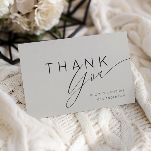 Modern Grey Thank You Bridal Shower Bedankkaart