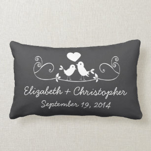 Modern Grey Tortelduifjes gepersonaliseerd Sierkus Kussen