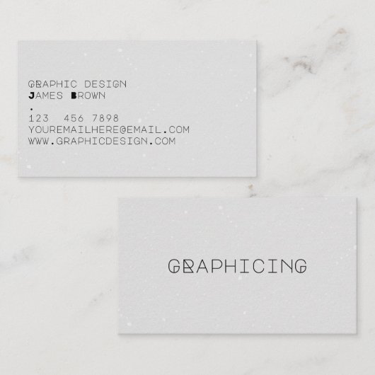Modern Grey Typografische Simple Visitekaartje (Voorkant / Achterkant)