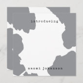 Modern Grey Watercolor Baby aangekondigd Kaart (Voorkant / Achterkant)