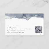 Modern Grey Waterverf Kalligrafie Minimale QR-code Visitekaartje (Achterkant)