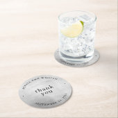 Modern Grey Waterverf Wedding Ronde Kartonnen Onderzetter (Insitu)