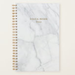 Modern Grey White Marble - Aangepast Planner<br><div class="desc">Blijf moeiteloos georganiseerd met deze geavanceerde moderne minimalistische ongedateerde planner, met een strak grijs en wit marmeren patroon. Het schone, elegante ontwerp is perfect voor diegenen die een verfijnde en tijdloze esthetiek waarderen. Personaliseer het met jouw naam voor een uniek tintje en geniet van de soepelheid van een ongedateerd formaat...</div>