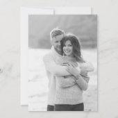 Modern Grey White Script Botanical Photo Wedding Kaart (Achterkant)