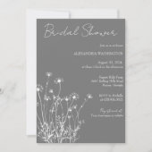 Modern Grey & White Wildflower Vrijgezellenfeest Kaart (Voorkant)