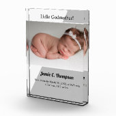 Modern Grey Wil je mijn peetvader baby meisje zijn Fotoblokken (Rechts)