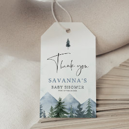 Modern Grey Wilderness Winter Baby Shower Cadeaulabel
