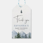Modern Grey Wilderness Winter Baby Shower  Cadeaulabel (Voorkant)