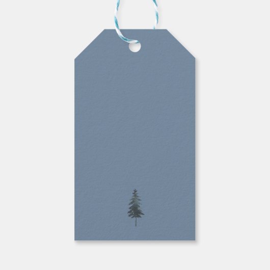 Modern Grey Wilderness Winter Baby Shower Cadeaulabel (Achterkant)