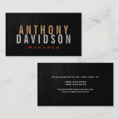 Modern Grey Wood Huge Letter Visitekaartje (Voorkant / Achterkant)