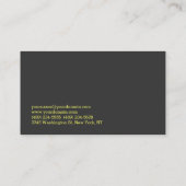 Modern Grey Yellow Oranje Agent Visitekaartje (Achterkant)