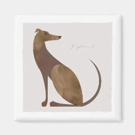 Modern Greyhound Portret Magneet