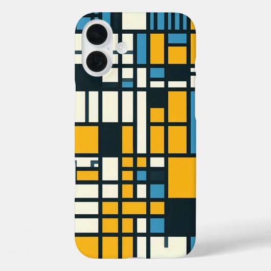 Modern Grid Abstraction – Mondriaan geïnspireerde Case-Mate iPhone Case (Achterkant)
